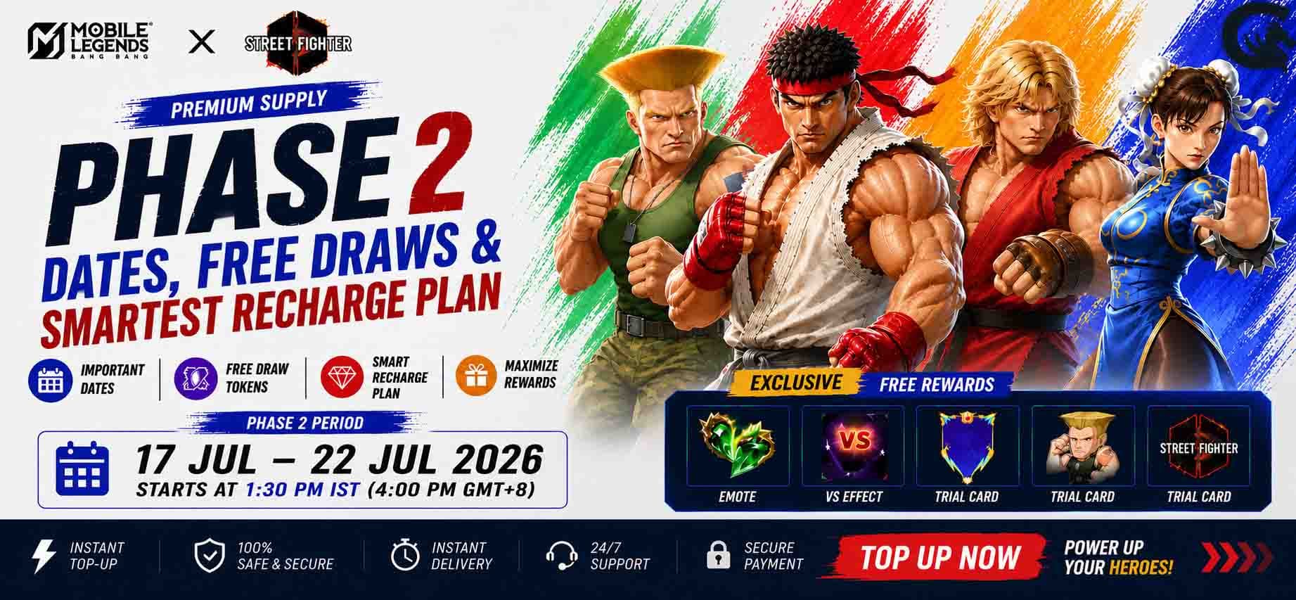 MLBB x Street Fighter Premium Supply Phase 2: Dates & Free Draws Guide